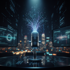 Mujer joven sonriendo y sosteniendo una taza de café, mirando a la cámara, con fondo de cafetería desenfocado.