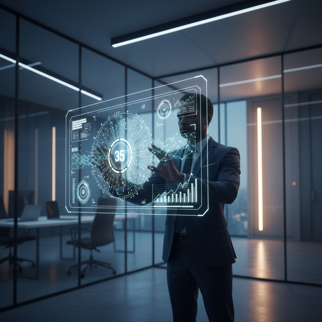 Vista aérea de una rotonda de tráfico con varios vehículos en movimiento y señales viales en una ciudad con edificios.