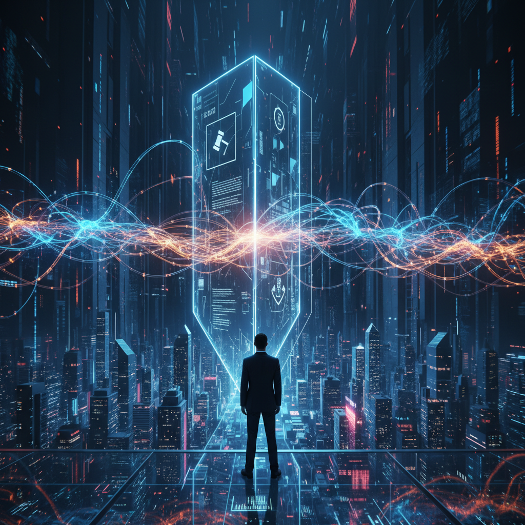 Una pintura abstracta contemporánea con formas orgánicas y una paleta de colores vibrantes que incluyen tonos azules, rojos y amarillos.