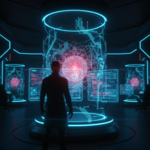 Mano insertando una lente de contacto transparente en un ojo humano de cerca.