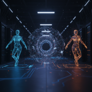 Un billete de 20 euros flotando en una burbuja de jabón, con un fondo azul verdoso y reflejos.