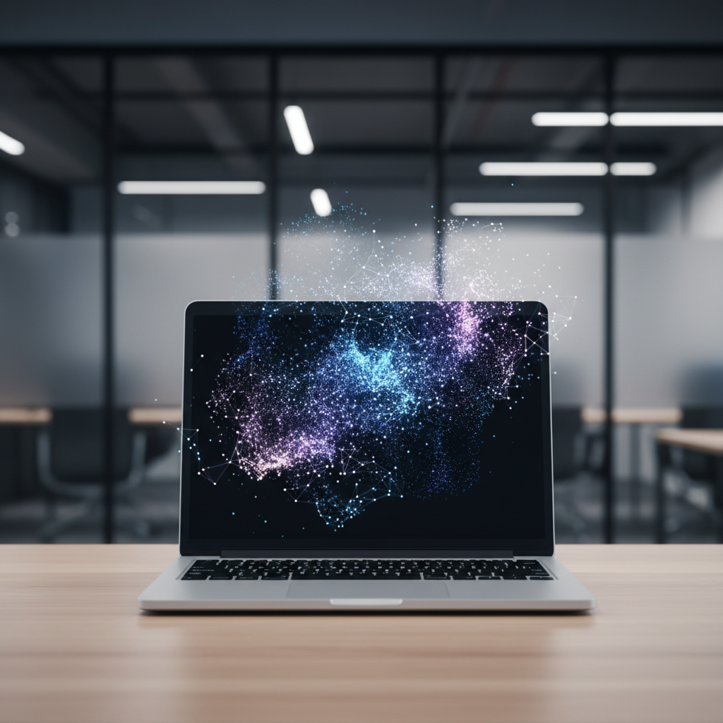 Primer plano de una mano sosteniendo un smartphone con una aplicación colorida en la pantalla, el pulgar listo para interactuar.